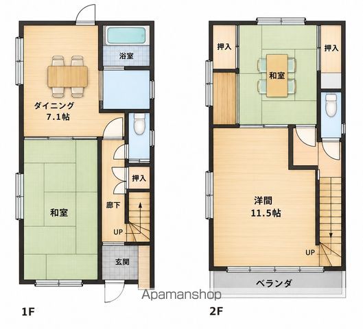紀勢本線 宮前駅 徒歩6分 2階建 築29年の間取り写真