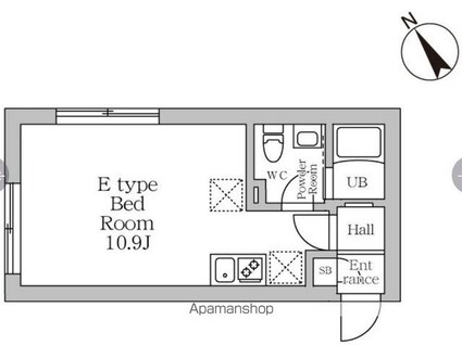 ラヴィエール清澄ガーデンテラス[1R/24.68m2]の間取図