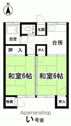 大友アパート[2K/33.53m2]の間取図