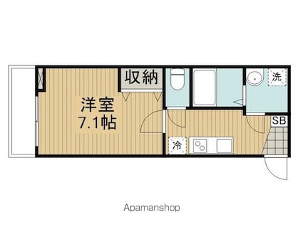 エルバ（ＥＲＢＡ）[1K/25.2m2]の間取図