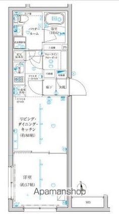 ＴＲＡＤＩＳ西池袋[1LDK/32.86m2]の間取図