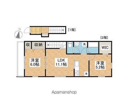 ＥＡＲＬ’Ｓ　ＣＯＵＲＴ西垣生[2LDK/58.74m2]の間取図