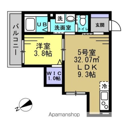 シティハウス豊四季[1LDK/32.07m2]の間取図