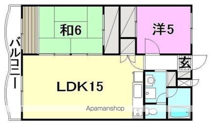 シャルマン市坪[2LDK/60.48m2]の間取図