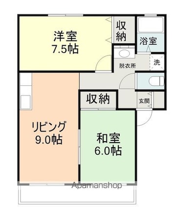 サンビレッジ大慶Ｃ[2DK/52.84m2]の間取図