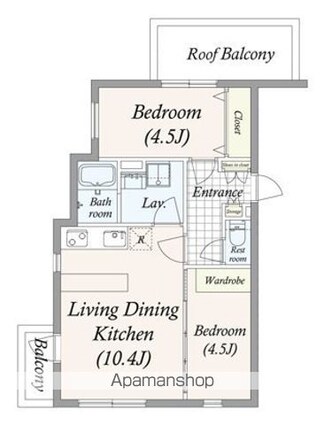ＧＲＡＮ　ＰＡＳＥＯ　池尻大橋[2LDK/44.79m2]の間取図