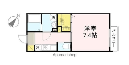 ＭＥＬＤＩＡ新狭山Ⅱ[1K/26.04m2]の間取図