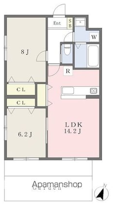 ソレアード初石[2LDK/65m2]の間取図