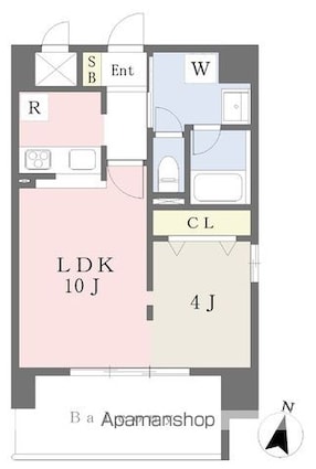 アーバン市駅南[1LDK/36.4m2]の間取図