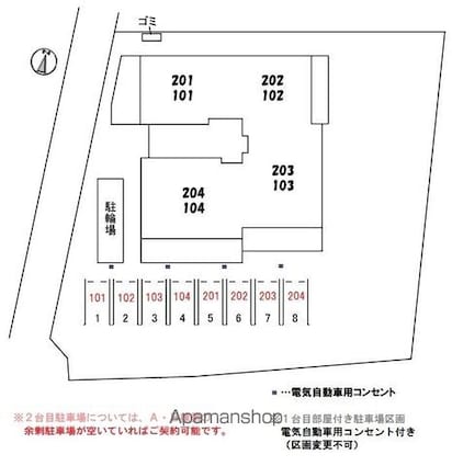アイビー倉敷　Ｃ棟[2LDK/62.49m2]の配置図