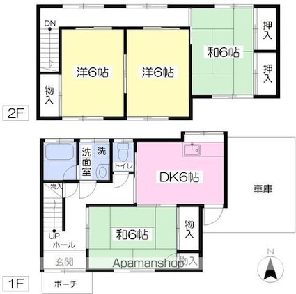 北斎院古川テラスハウスＡ[4DK/86.39m2]の間取図