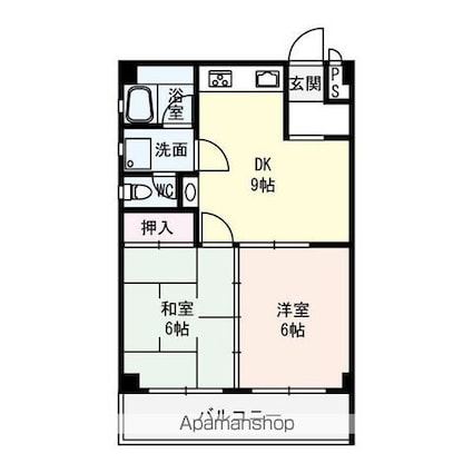 アーバンハイツＺＥＺＥ[2DK/43.74m2]の間取図