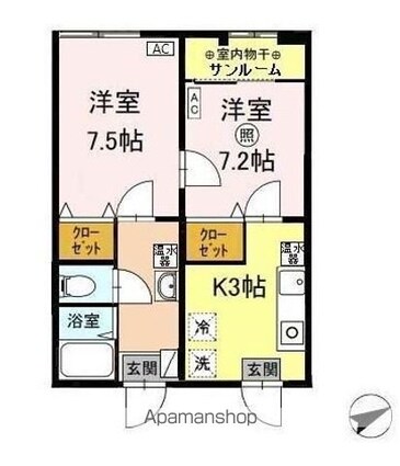 ＮＦ・コープⅡ[2K/42.4m2]の間取図