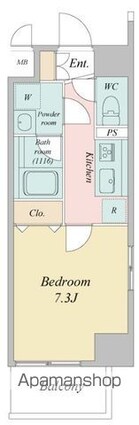 ＬａＳａｎｔｅ柏[1K/26.28m2]の間取図