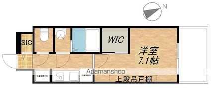 プレサンス大津京町ヴェリス[1K/25.37m2]の間取図
