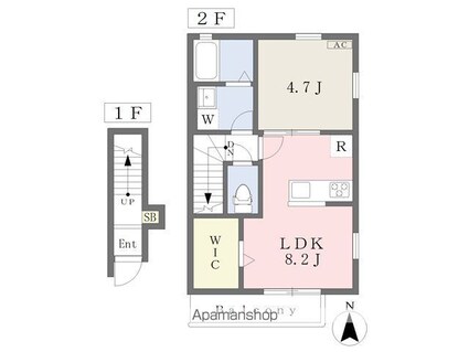 Ｂｅｌｇｒａｖｉａ朝生田ｐｒｅｍｉｕｍ[1DK/34.4m2]の間取図