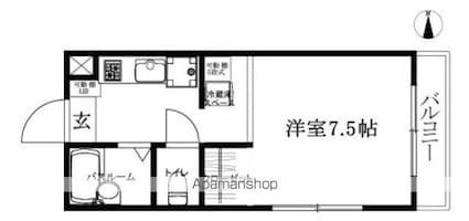 コーポ千舟[1K/21.26m2]の間取図