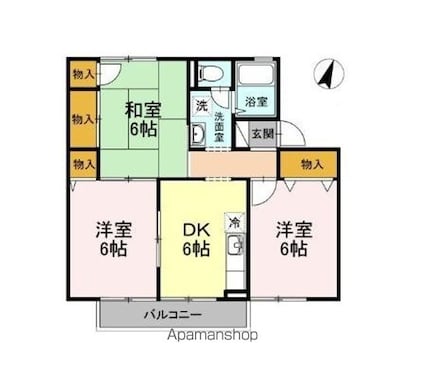 ムーンパレス[3DK/55.38m2]の間取図