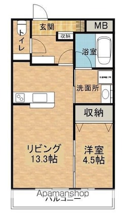 （仮称）大原間西２丁目マンション[1LDK/47.55m2]の間取図