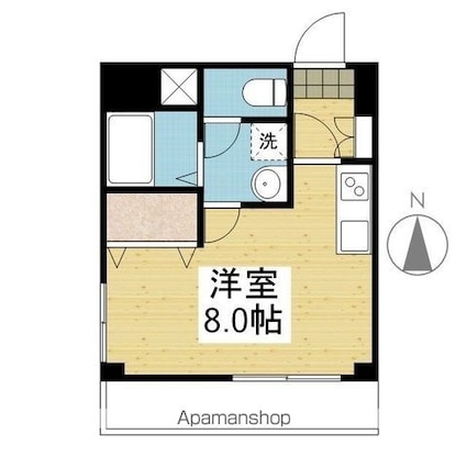 ぺ・パサージュ平和[1R/24.61m2]の間取図