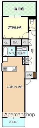 サンピア野南[1LDK/51.47m2]の間取図