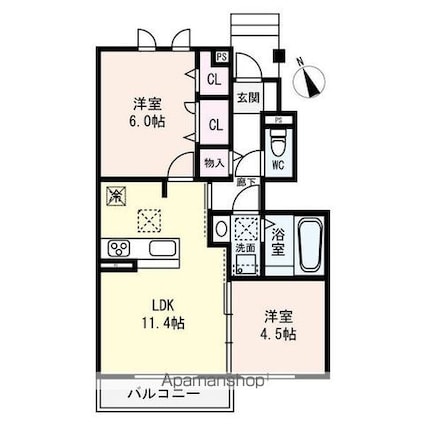 ｍｉｍｏｓａ　ｓｅｔａ[2LDK/51.32m2]の間取図