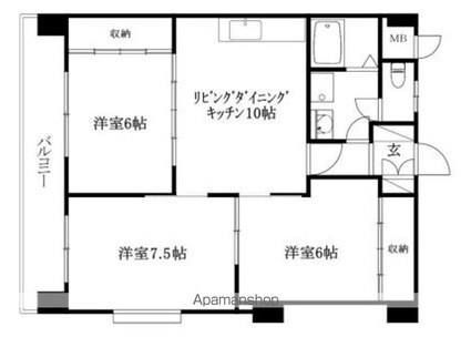 サクラレジデンス松前[3LDK/66.42m2]の間取図