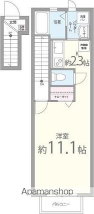 ウエストビレッジ[1K/33.58m2]の間取図