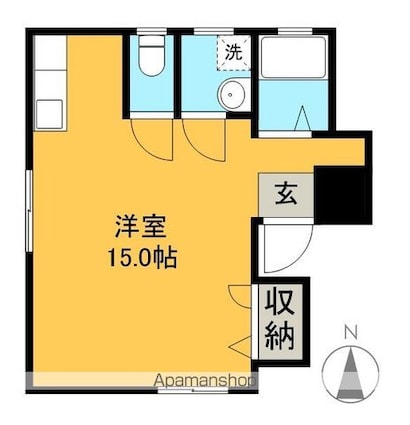 ハイツボヌール[1R/31m2]の間取図