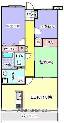 モラダ・アケボノ[3LDK/75.73m2]の間取図