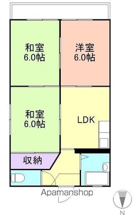 グランシエル秋月[3DK/50.49m2]の間取図