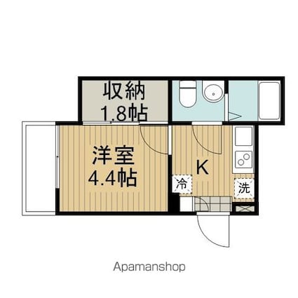 ＫＥＩＡＩ　ＲＥＳＩＤＥＮＣＥ五香[1K/21.84m2]の間取図