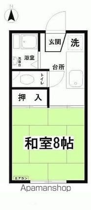 コーポ遠藤[1K/26.44m2]の間取図