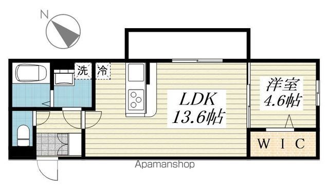 【昭島市武蔵野のアパートの間取り】