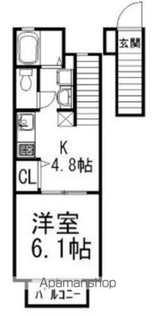 ヴィラージュ志伊[1K/28.98m2]の間取図