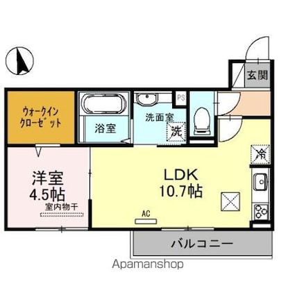 リバーサイド浪漫[1LDK/41.01m2]の間取図