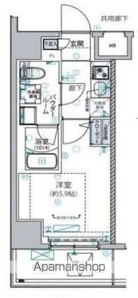 ヴァローレ松戸フィーロ[1K/21m2]の間取図