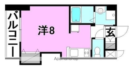 ドルーク三番町[1R/23.9m2]の間取図
