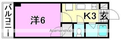 ボナール一番館[1K/20.4m2]の間取図