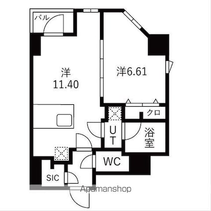 ＴＲＡＤＩＳ森下[1LDK/41.93m2]の間取図
