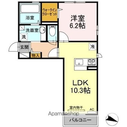 Ｇｒａｎｄーｒｏｏｍ衣山[1LDK/42.09m2]の間取図