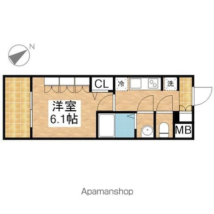 プレサンス上前津ディアシス[1K/21.28m2]の間取図