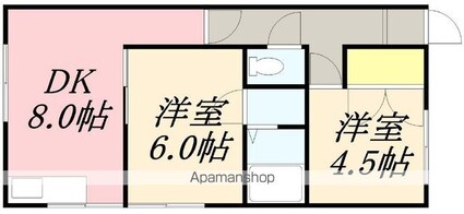 ｓｉｄｅｗａｙｓ美原Ⅱ（旧グランディール美原Ⅱ）[2DK/42.2m2]の間取図