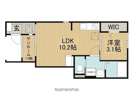 サニーガーデンＲ　Ｂ[1LDK/36.25m2]の間取図
