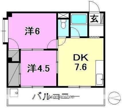 Ｆ’Ｓコート[2DK/37.8m2]の間取図