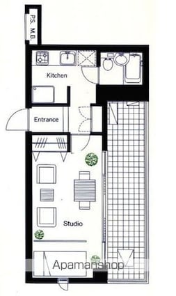 ＣＩＴＹ　ＨＯＵＳＥ　ＩＳＨＩＫＩ[1K/28.11m2]の間取図