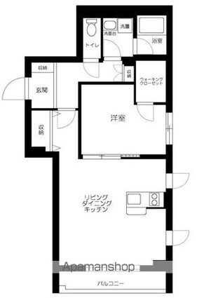リテラス目黒三丁目[1LDK/49.64m2]の間取図