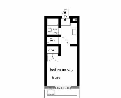 オクトワール宮崎西[1R/21.75m2]の間取図