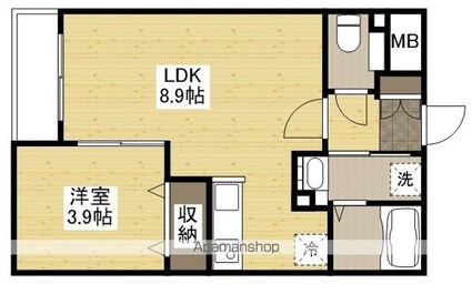月光東福山駅前[1LDK/29.85m2]の間取図