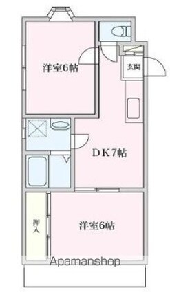 ソワサント我妻[2DK/40m2]の間取図